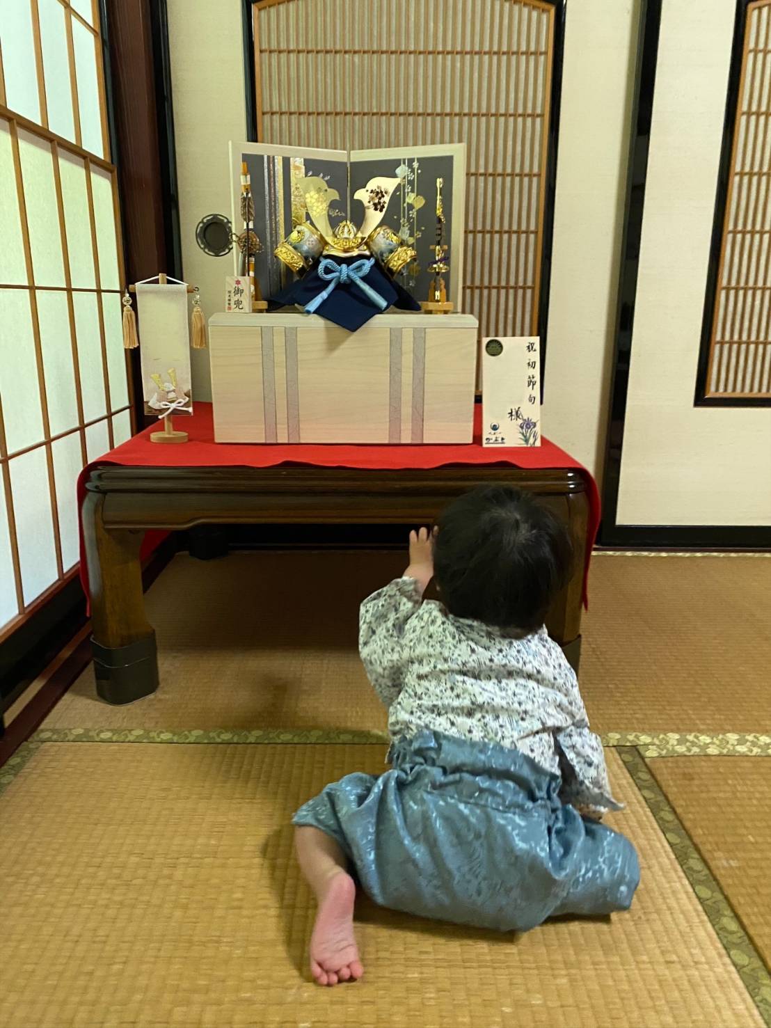 優しい雰囲気の兜がとても気に入っています（勝山市　辻 様）